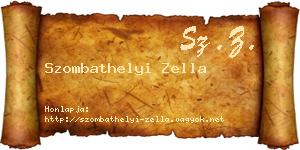 Szombathelyi Zella névjegykártya